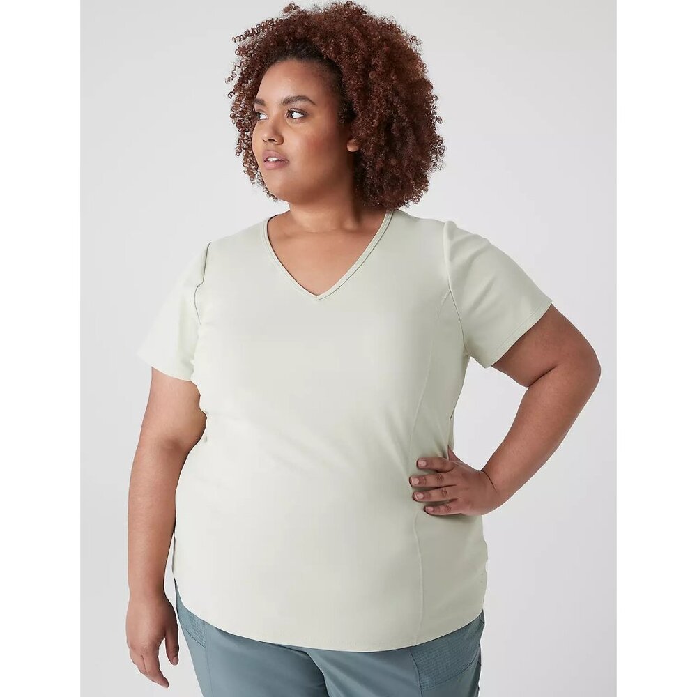 LIVI Lane Bryant Womens‎ Plus Size 22/24 Soft V Neck Short Sleeve Tee Green 146